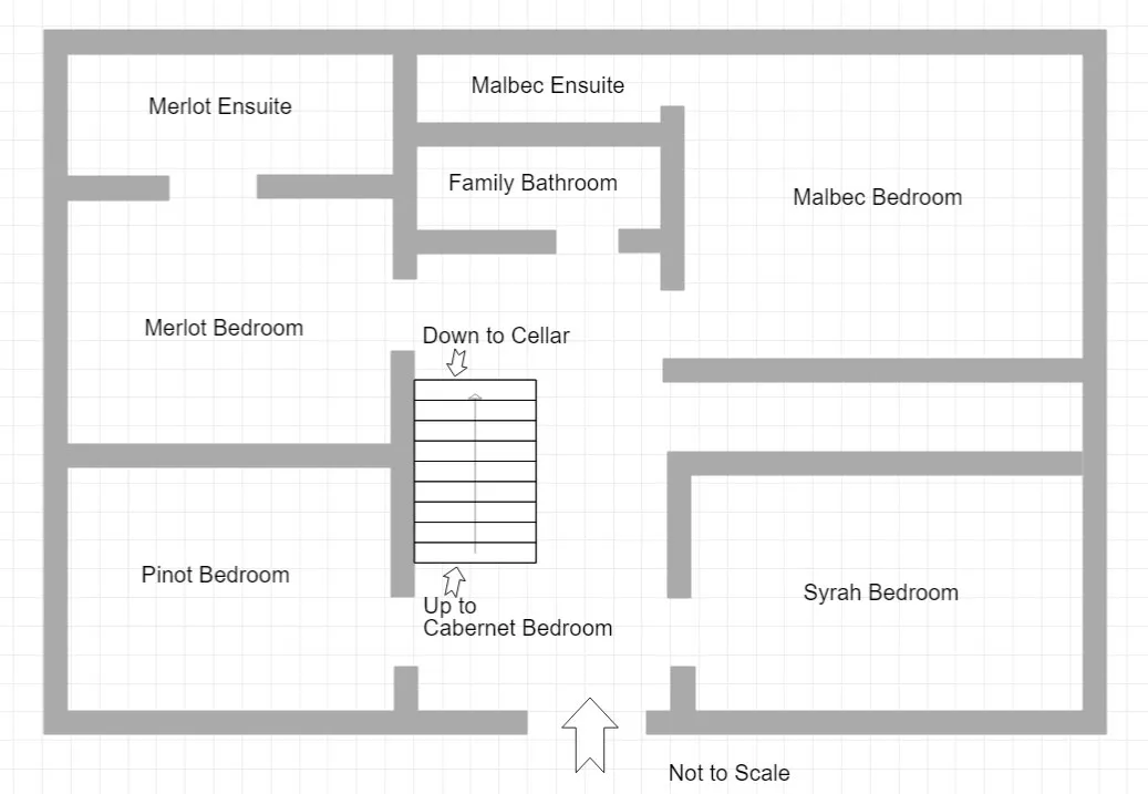 Bedroom floor plan at the villa