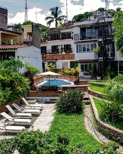 hotel, pool, city