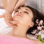 Facial massage pamper on hoilday in France
